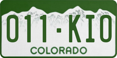 CO license plate 011KIO