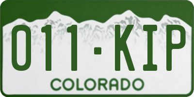 CO license plate 011KIP