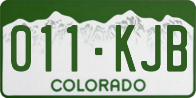 CO license plate 011KJB