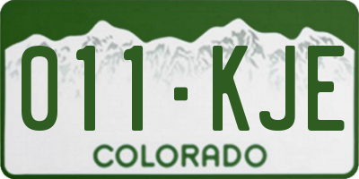 CO license plate 011KJE