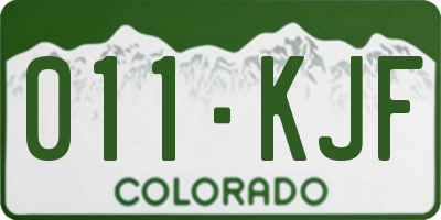 CO license plate 011KJF
