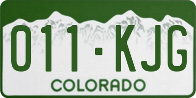 CO license plate 011KJG