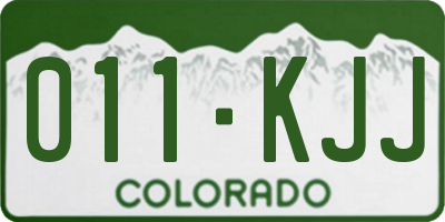 CO license plate 011KJJ