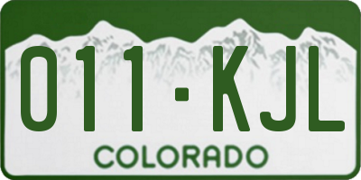 CO license plate 011KJL