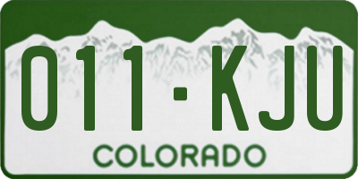 CO license plate 011KJU