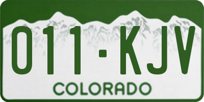 CO license plate 011KJV