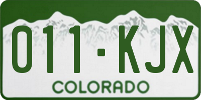 CO license plate 011KJX