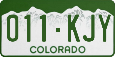 CO license plate 011KJY