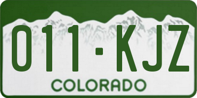 CO license plate 011KJZ