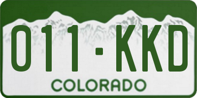 CO license plate 011KKD