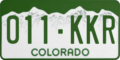 CO license plate 011KKR