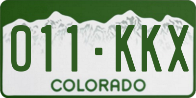 CO license plate 011KKX