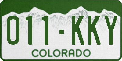 CO license plate 011KKY