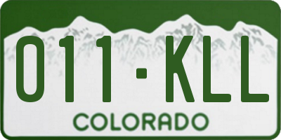 CO license plate 011KLL