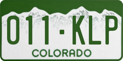 CO license plate 011KLP