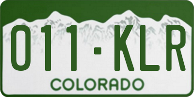 CO license plate 011KLR