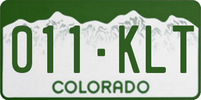 CO license plate 011KLT