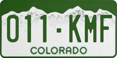 CO license plate 011KMF