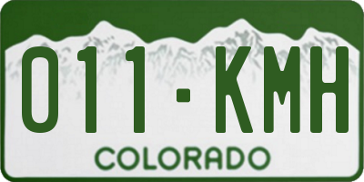 CO license plate 011KMH