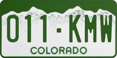 CO license plate 011KMW