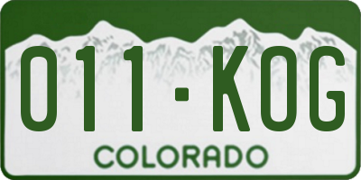 CO license plate 011KOG