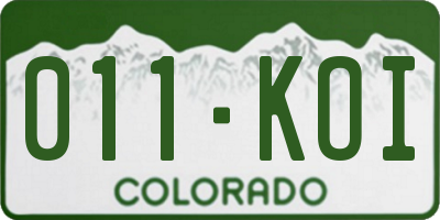 CO license plate 011KOI
