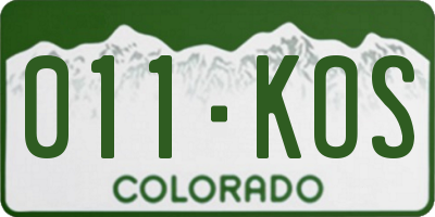 CO license plate 011KOS