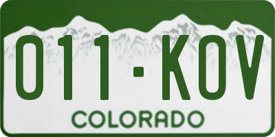 CO license plate 011KOV