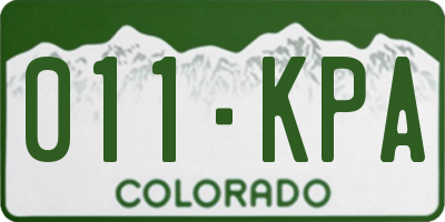 CO license plate 011KPA