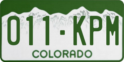 CO license plate 011KPM
