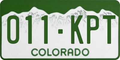 CO license plate 011KPT