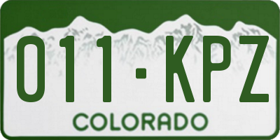 CO license plate 011KPZ