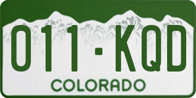CO license plate 011KQD