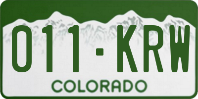 CO license plate 011KRW