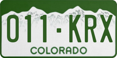 CO license plate 011KRX