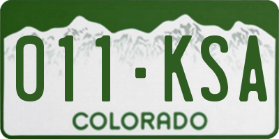 CO license plate 011KSA