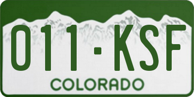 CO license plate 011KSF
