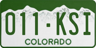 CO license plate 011KSI