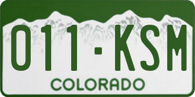 CO license plate 011KSM