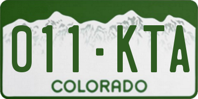 CO license plate 011KTA
