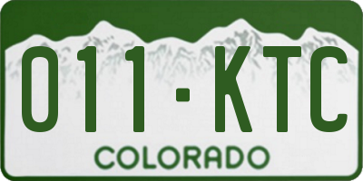 CO license plate 011KTC
