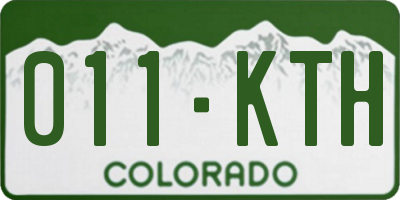 CO license plate 011KTH