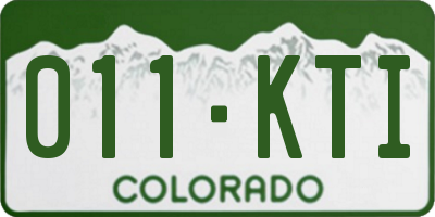 CO license plate 011KTI