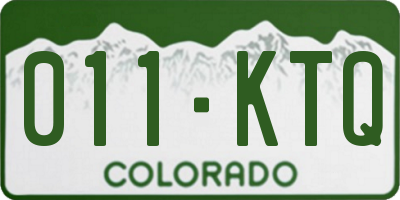 CO license plate 011KTQ