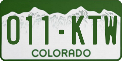 CO license plate 011KTW