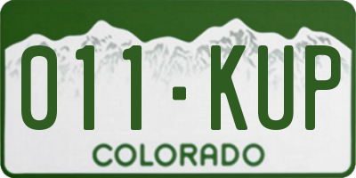 CO license plate 011KUP