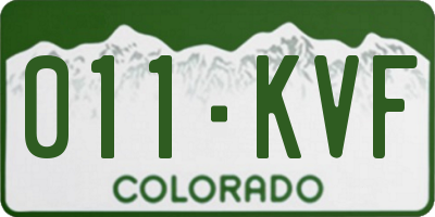 CO license plate 011KVF