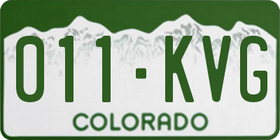 CO license plate 011KVG