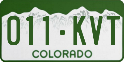 CO license plate 011KVT