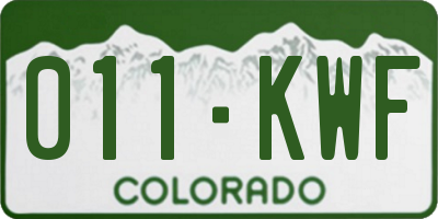 CO license plate 011KWF